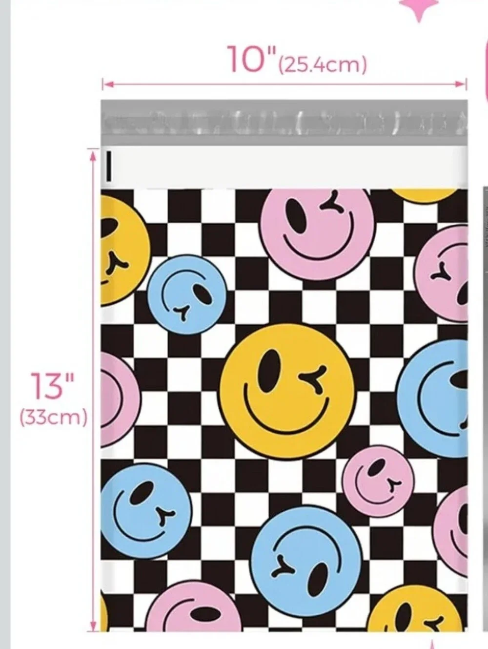 Smiley Face Checkerboard Polymailer Packages